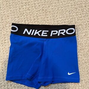 Nike Pro Royal Blue Shorts with Black Waistband